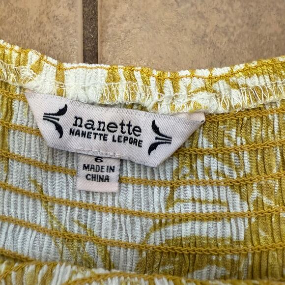 Nanette Nanette Lepore Women’s 6 Tropical Floral Palm‎ Tiered Ruffle Maxi Dress - Picture 3 of 5